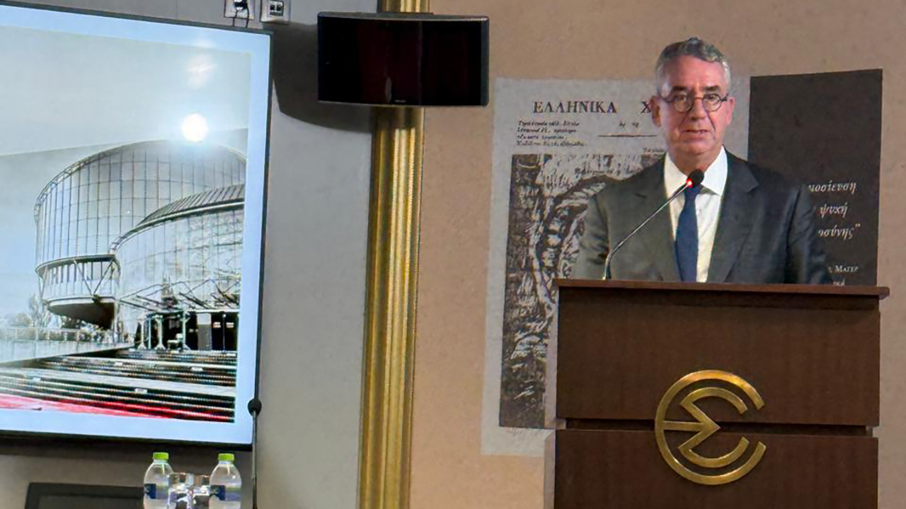 Ioannis Ktistakis at the conference 'Greece and the Court of Strasbourg' held in Athens on 30 October 2025